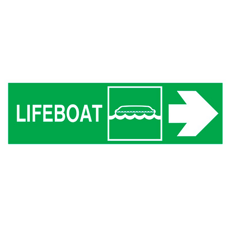 IMO Sign Lifeboat Side Right IMPA 334305 100x300mm